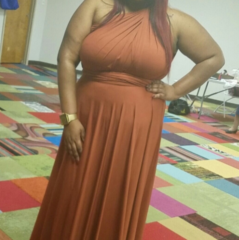 Convertible burnt orange dress